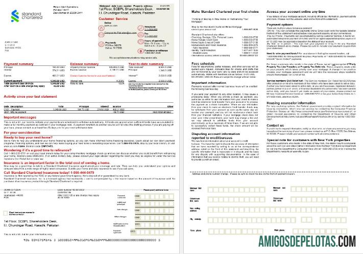 Declaração de hipoteca fretada padrão do Paquistão em formatos Word e PDF, 2 páginas amostra